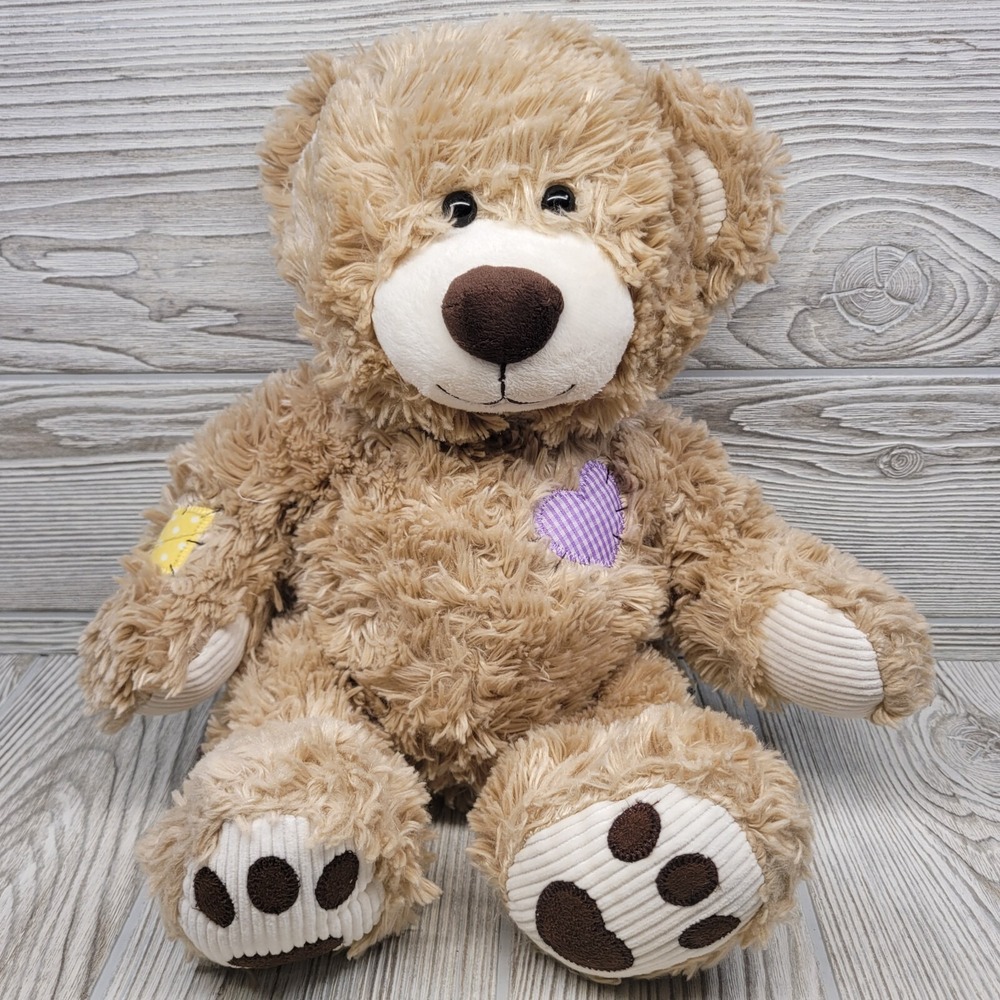 Build a‎ Bear Champ Teddy Bear Plush Patchwork Patches Corduroy Paws Ears Animal